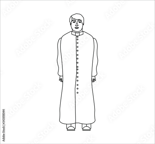 Catholic church parish priest. Vector illustration for web and mobile design.