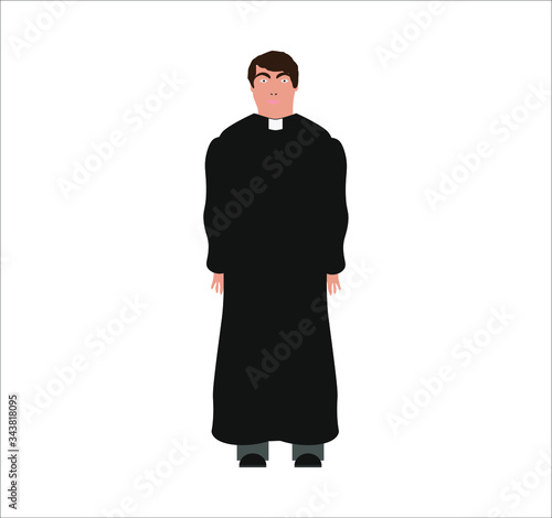 Catholic church parish priest. Vector illustration for web and mobile design.