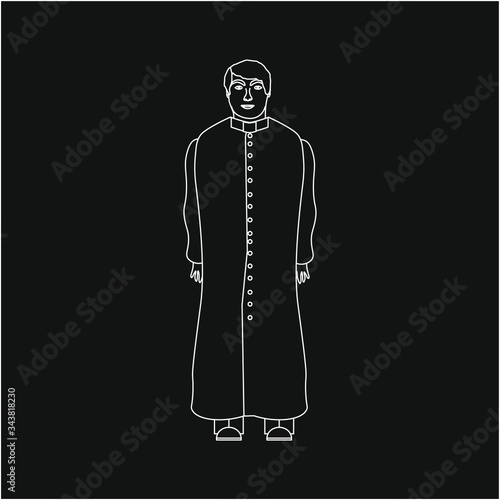 Catholic church parish priest. Vector illustration for web and mobile design.