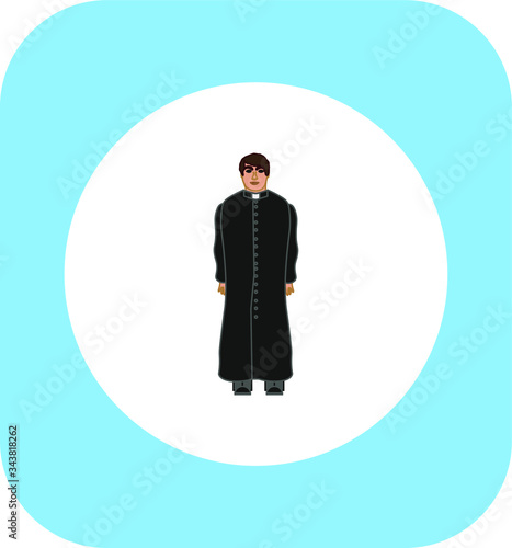 Catholic church parish priest. Vector illustration for web and mobile design.