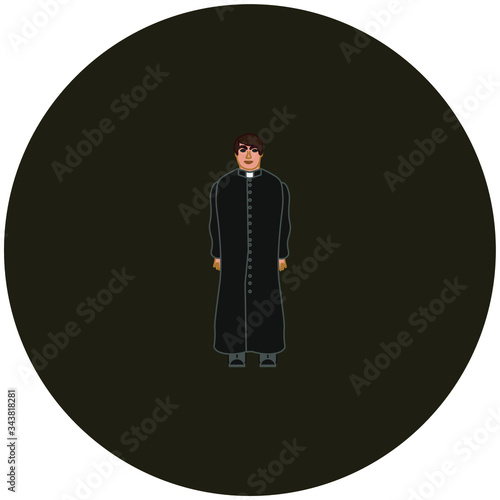 Catholic church parish priest. Vector illustration for web and mobile design.
