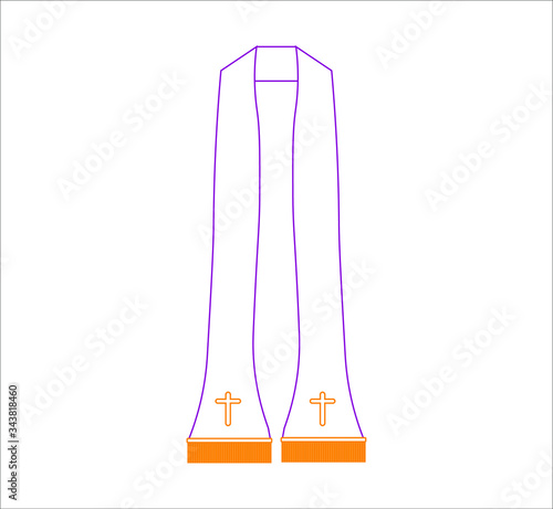stole of priest of catholic church. Vector illustration for web and mobile design.