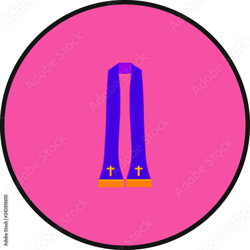 stole of priest of catholic church. Vector illustration for web and mobile design.