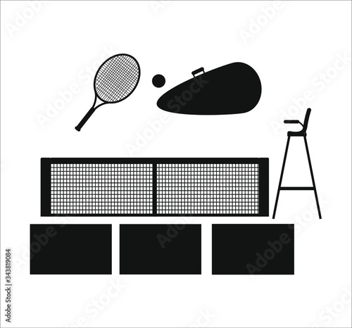 tennis object kit. Vector illustration for web and mobile design.