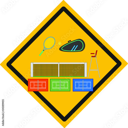 tennis object kit. Vector illustration for web and mobile design.