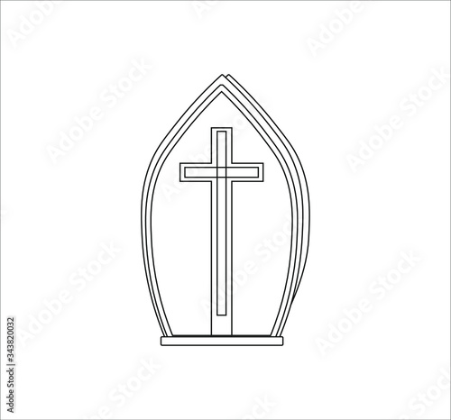 Miter is a typical hat the Pope of Rome of the Catholic Church. Vector illustration for web and mobile design.