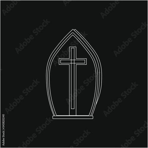 Miter is a typical hat the Pope of Rome of the Catholic Church. Vector illustration for web and mobile design.