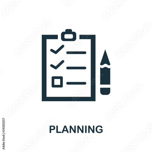 Planning icon. Simple illustration from startup collection. Creative Planning icon for web design, templates, infographics and more