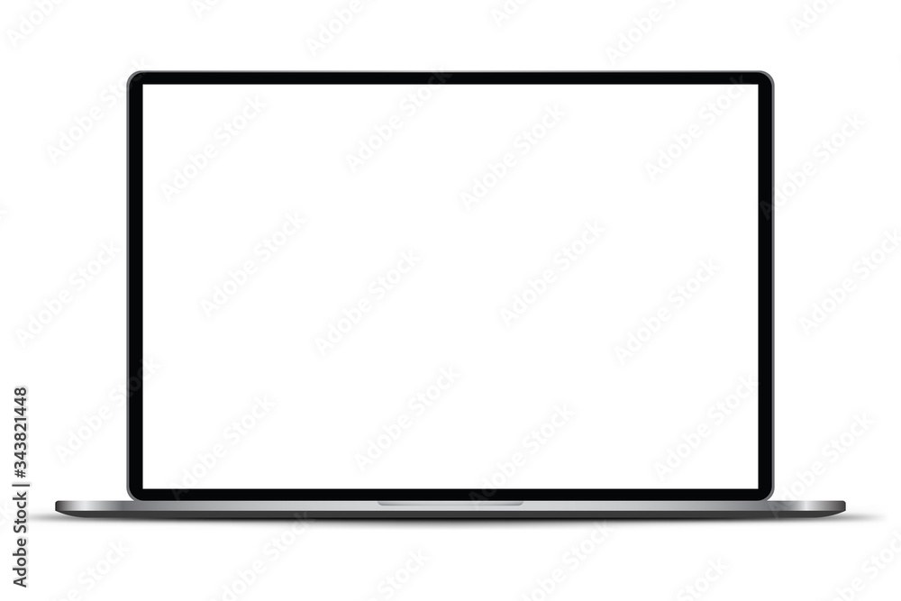 Realistic Dark grey Notebook with Transparent Screen Isolated. 16 inch Laptop. Open Display. Realistic Dark grey Notebook with Transparent Screen Isolated. 16 inch Laptop. Open Display.