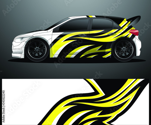 Rally car decal graphic wrap vector  abstract background