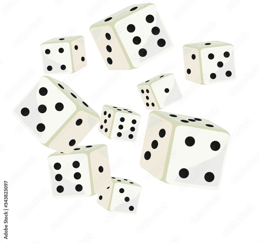 dice game icon gambling poker casino win isolated on white background