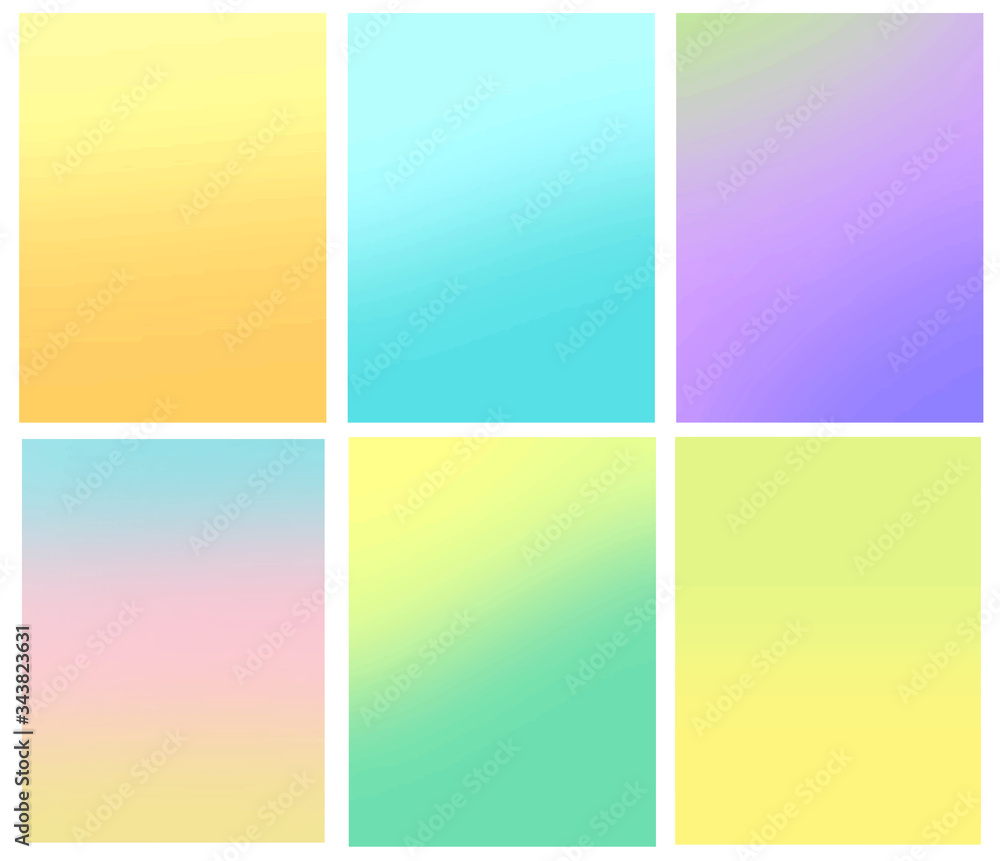 Vibrant and smooth pastel gradient soft colors set for devices,