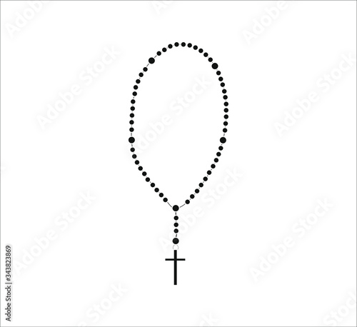 rosary to pray from catholic church. Vector illustration for web and mobile design.