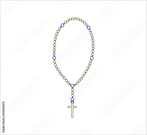rosary to pray from catholic church. Vector illustration for web and mobile design.