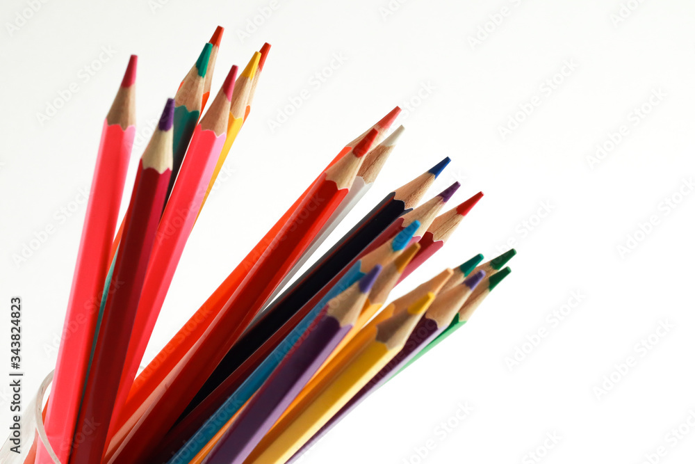 Color pencils isolated on white background. Color pencils isolated on white background.