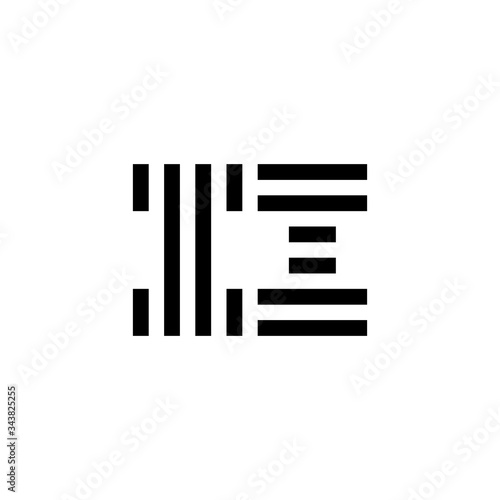 Black and white letter II initial logo icon