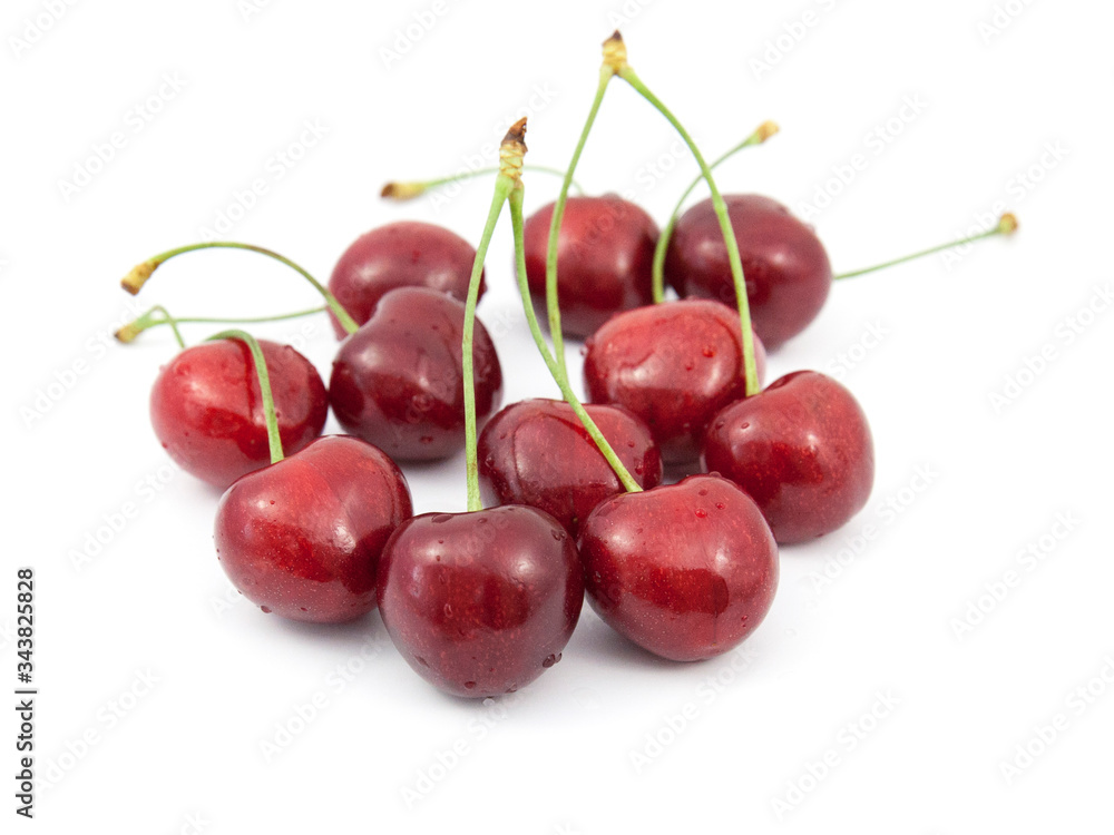cherry on top of a white background. cherry on top of a white background.