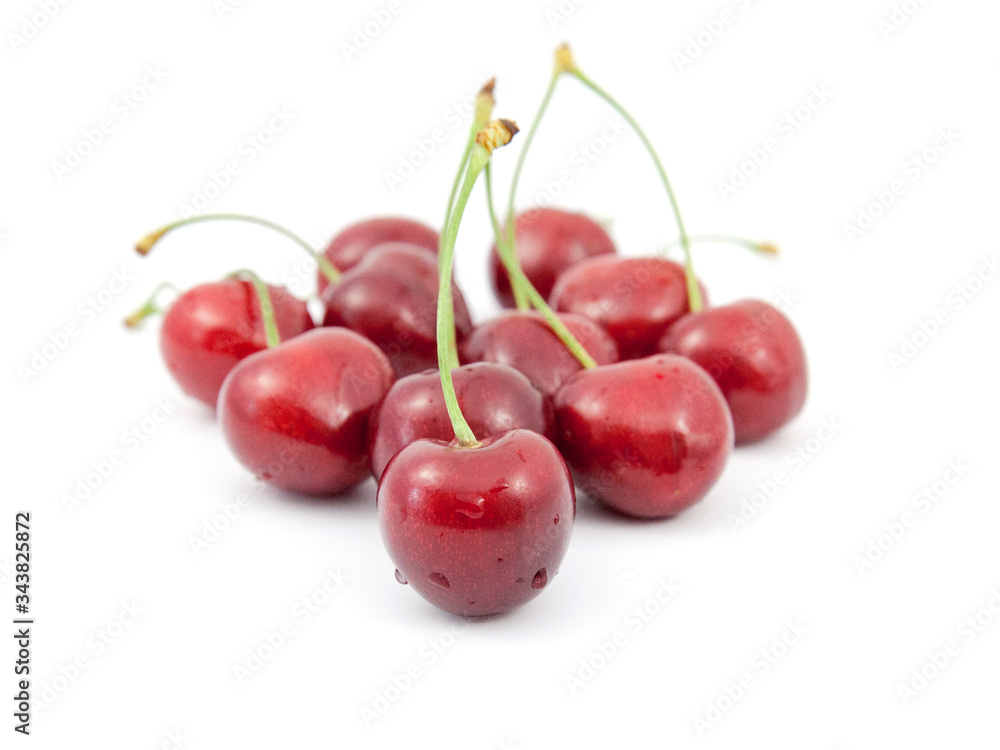 cherry on top of a white background. cherry on top of a white background.