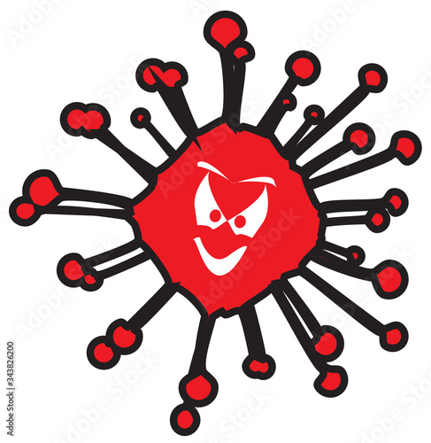 Evil Face Covic 19 Infection Silhouette