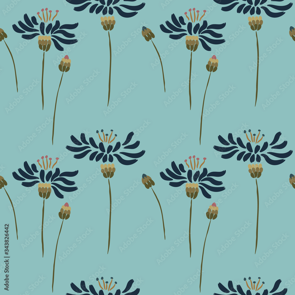 seamless repeating pattern with cornflowers
