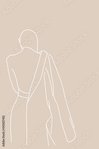illustration of a nude woman , background for your advertising or banner, wallpaper