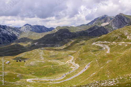 Durmitor Ring road landscape panorama, Montenegro