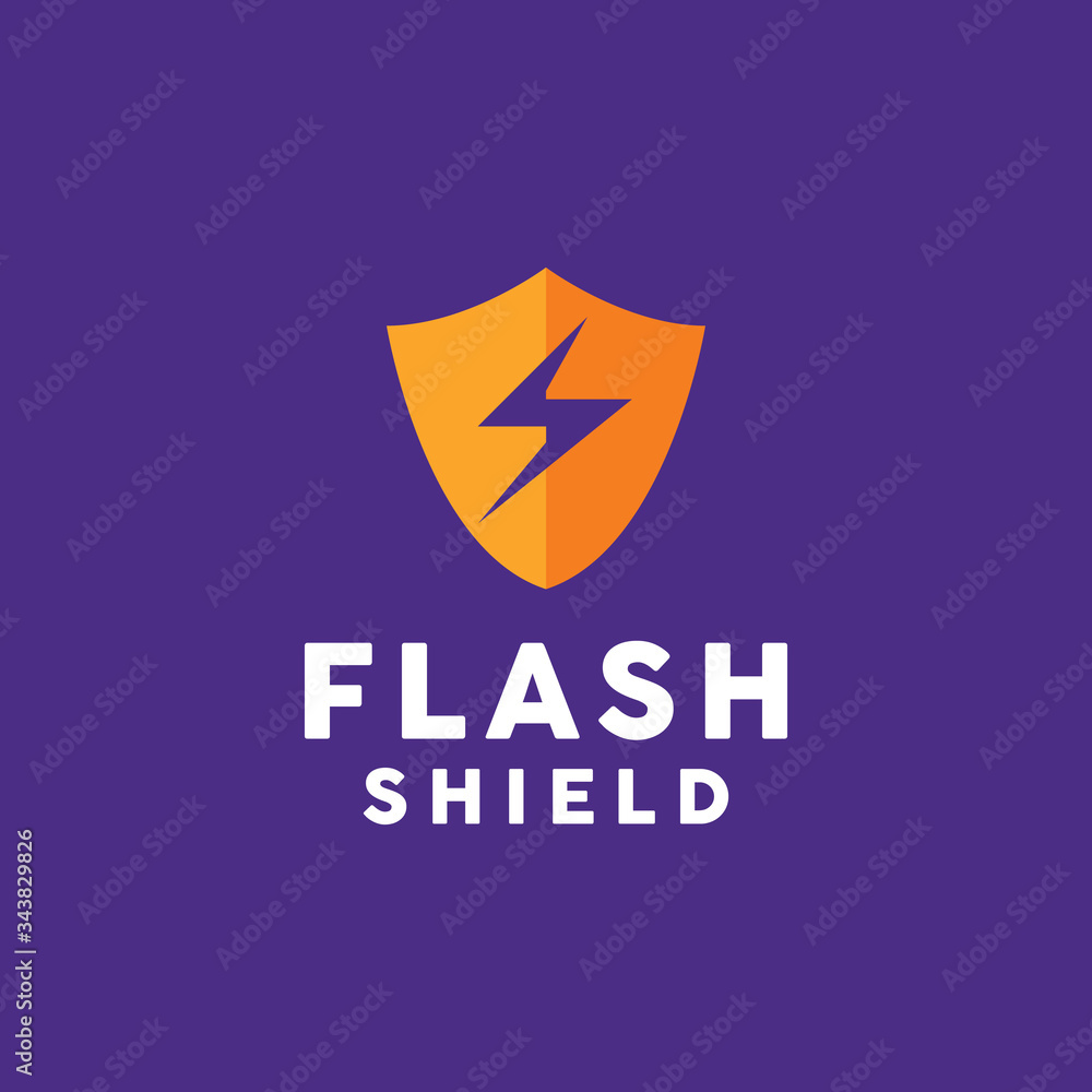 Flash Shield Logo Design Vector. Technology Symbol and App emblem icon for company. Flash Shield Logo Design Vector. Technology Symbol and App emblem icon for company.