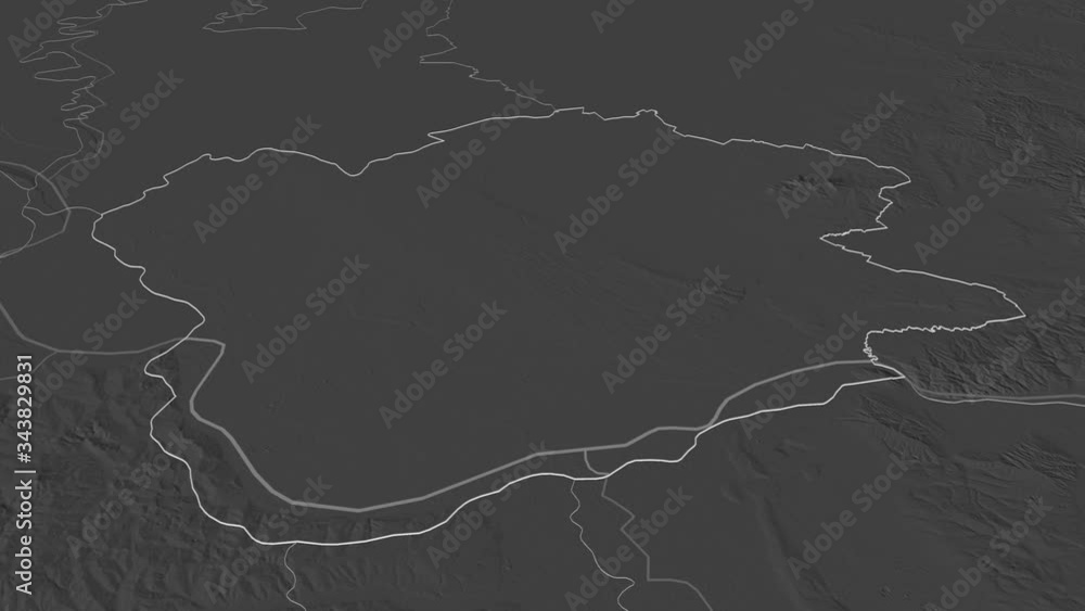 Južno-Banatski, district with its capital, zoomed and extruded on the bilevel map of Serbia in the conformal Stereographic projection. Animation 3D Južno-Banatski, district with its capital, zoomed and extruded on the bilevel map of Serbia in the conformal Stereographic projection. Animation 3D