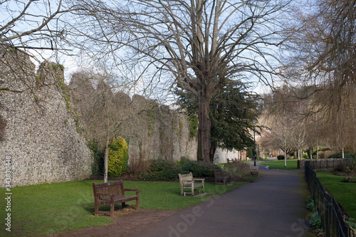 Wolvesey Castle and river walk in Winchester, Hampshire, UK photo