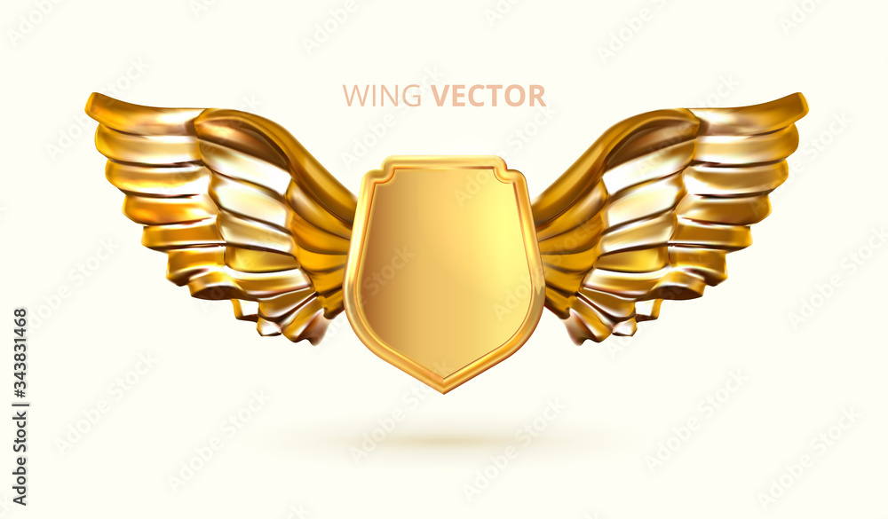 Gold polygonal wings Royalty Free Vector Image