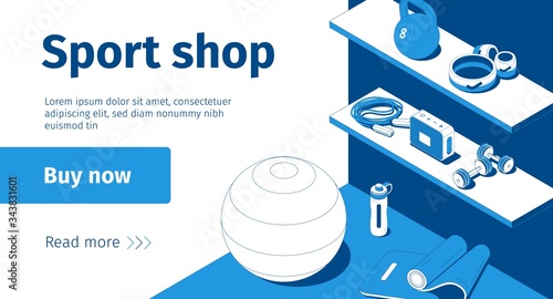 Sport Shop Isometric Banner photo