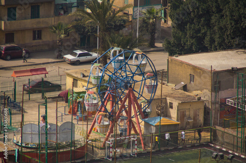 Old ferris wheel at the Citadel of Cairo or Citadel of Saladin