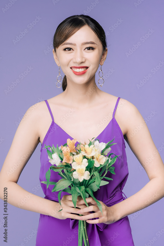 Portrait of nice adorable attractive cute asian woman
