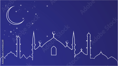 blue night islamic background or wallpaper