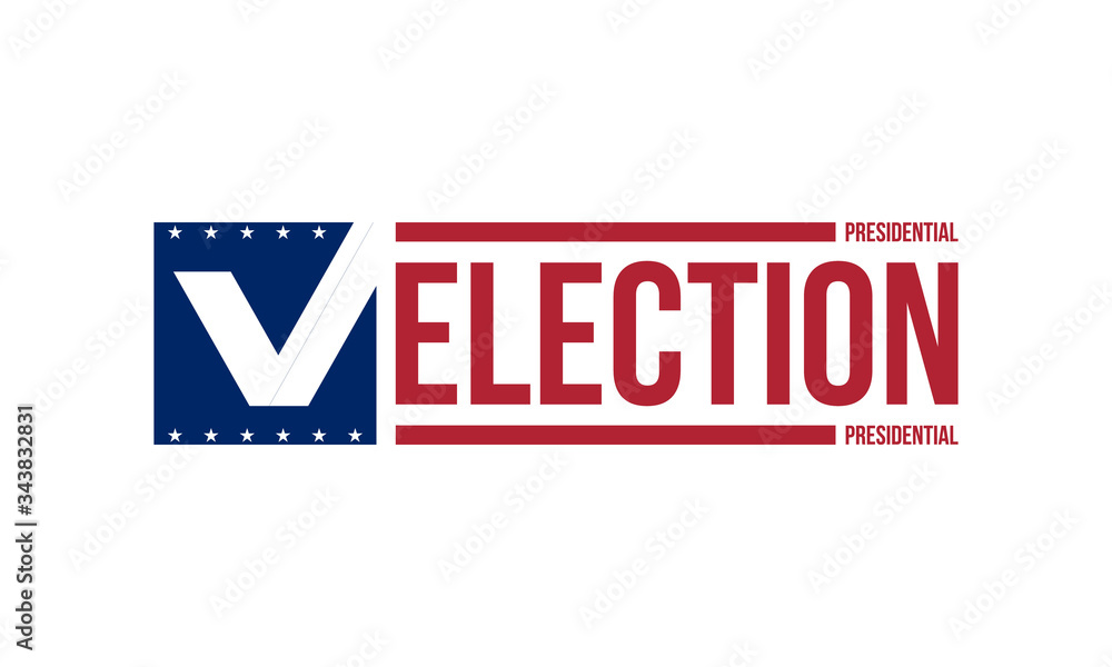 Obraz premium presidential election logo in red and blue colors, vector illustration