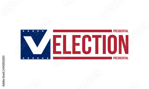 presidential election logo in red and blue colors, vector illustration