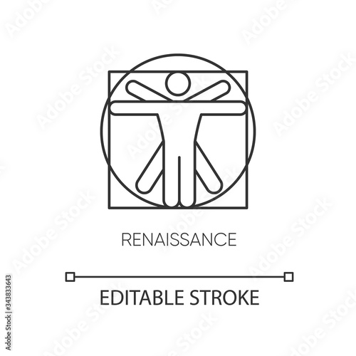 Renaissance art style pixel perfect linear icon