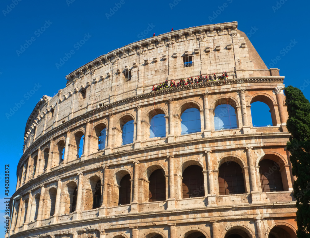 Colosseum in Rome. Colosseum is the most landmark in Rome.
