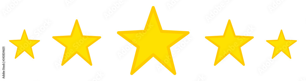 Five stars. Flat icon for apps and websites . Star silhouette.Set of gold stars. Vector logo. Star Five stars. Flat icon for apps and websites . Star silhouette.Set of gold stars. Vector logo. Star