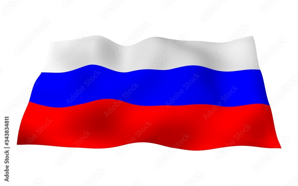 Waving flag of the Russian Federation. The National. State symbol of the Russia. 3D illustration Waving flag of the Russian Federation. The National. State symbol of the Russia. 3D illustration