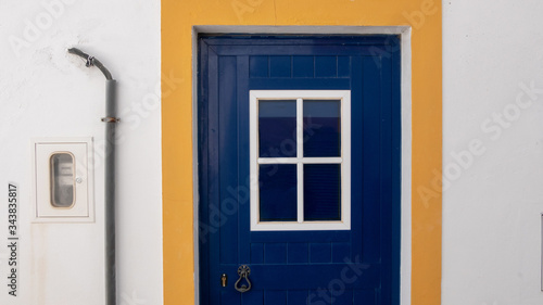 blue door in the old house