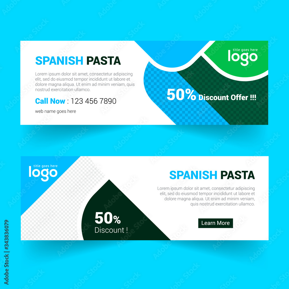 Naklejka premium Food & Restuaruant Concept web Bannar Design Template.