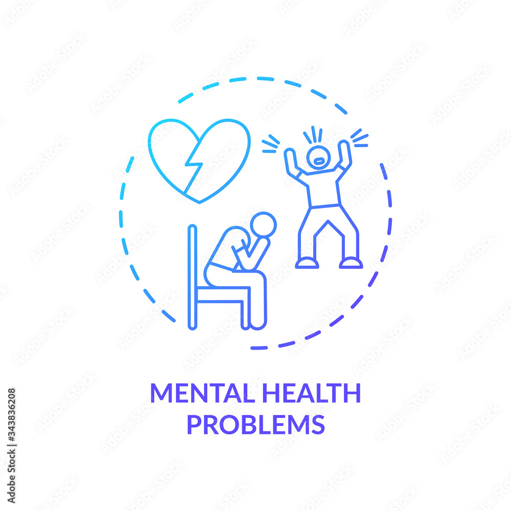 Mental health problems concept icon Mental health problems concept icon