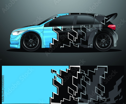 Rally car decal graphic wrap vector, abstract background