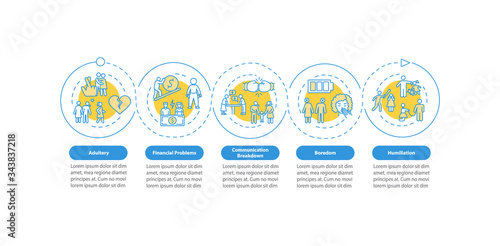 Divorce reasons vector infographic template
