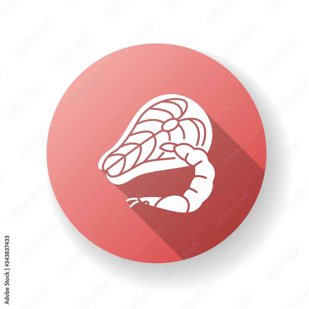 Seafood red flat design long shadow glyph icon Seafood red flat design long shadow glyph icon