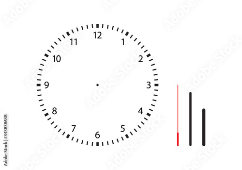 Clock Face Mock Up with Hour, Minute and Second