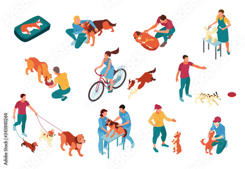 Isometric Dog Sitter Set © Macrovector