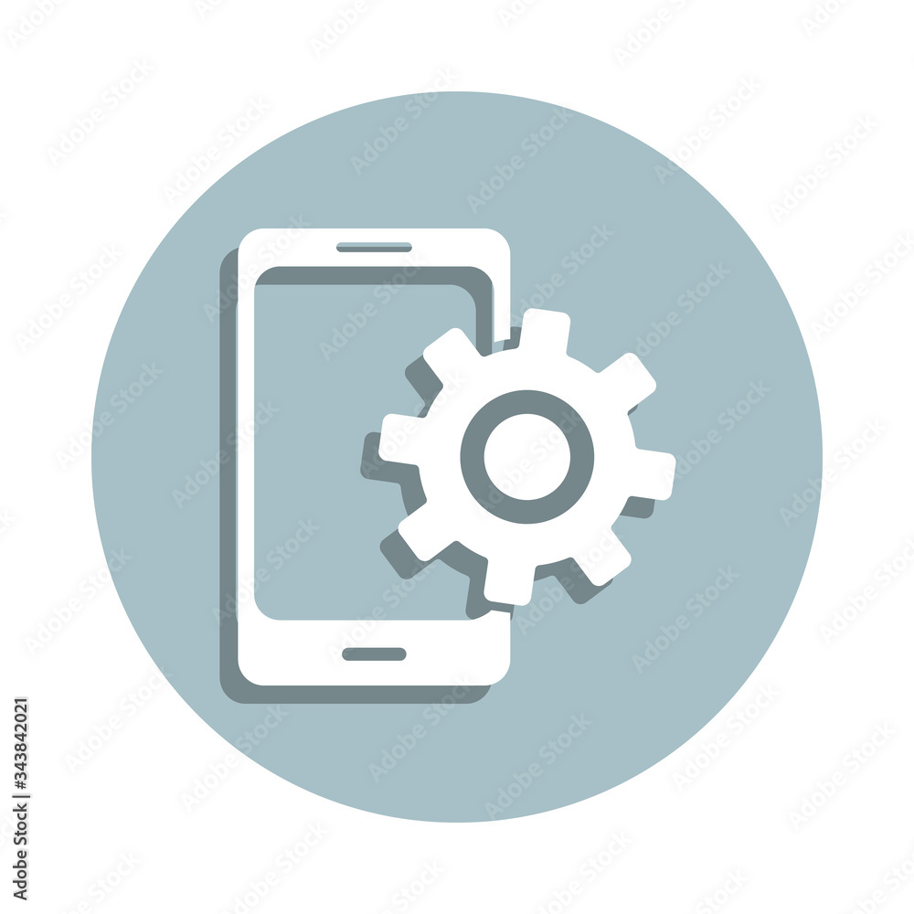 Mobile phone seo badge icon. Simple glyph, flat vector of seo and development icons for ui and ux, website or mobile application Mobile phone seo badge icon. Simple glyph, flat vector of seo and development icons for ui and ux, website or mobile application