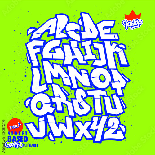 Urban art graffiti style, lettering, font elements and more